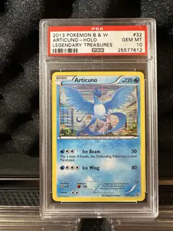 2013 POKEMON B & W ARTICUNO HOLO LEGENDARY TREASURES PSA #32 GEM MT 10 POP 21 💎 - Image 1