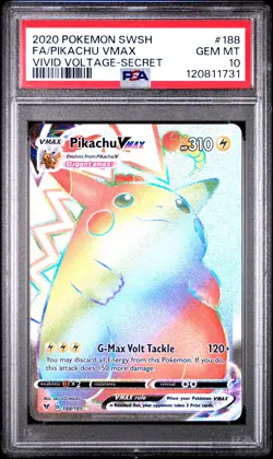 Pikachu Vmax 188/185 Secret Vivid Voltage Pokemon PSA 10 *731 - Image 1