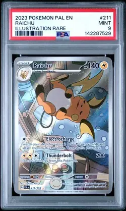 PSA 9 Raichu 211/193 Pokemon Paldea Evolved Illustration Rare IR - Image 1