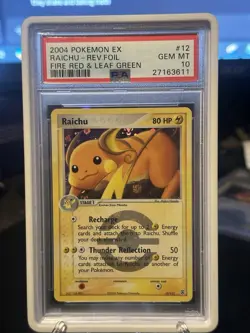 Pokemon EX Fire Red & Leaf Green Raichu Reverse Holo 12/112 PSA 10 - Image 1