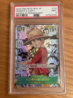 PSA9 2025 ONE PIECE OP 13 JP MONKEY D. LUFFY MANGA ALTERNATE ART #118 - Image 2