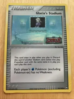 Glacia's Stadium 76/108 EX Power Keepers Pokemon Reverse Holo Stamped Card LP - Image 1