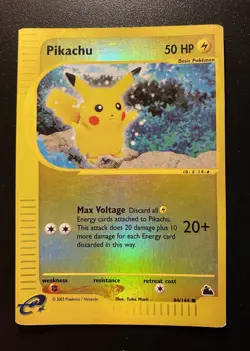 Pokemon Card-Pikachu-Skyridge-84/144-HoloReverse-Ereader-ENG-LP-CORNERS ErrorCut - Image 1