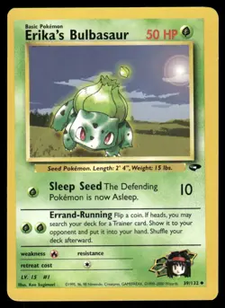 Pokemon Cards Erika's Bulbasaur 39/132 Unlimited Gym Challenge Uncommon NM - Image 1