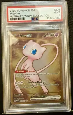 Pokemon TCG Mew Ex 205 HR [metal card] SV:151 UPC PSA Mint 9 - Image 1