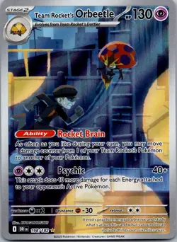 Team Rocket's Orbeetle 198/182 -Destined Rivals Illustration Rare Pokemon TCG NM - Image 1