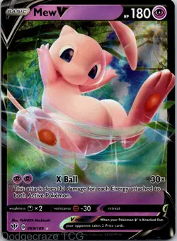 Mew V 069/189 Holo Rare V Darkness Ablaze Pokemon NM - Image 1