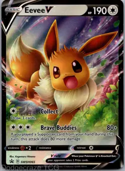 Eevee V SWSH065 Promo SWSH Black Star Pokemon NM - Image 1