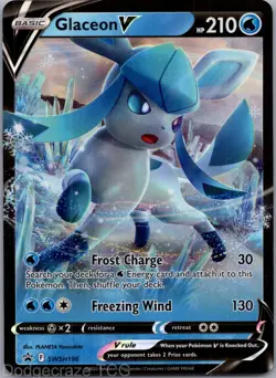 Glaceon V SWSH196 Promo SWSH Black Star Pokemon NM - Image 1