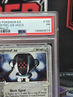 2005 Pokemon Ex Emerald Registeel Ex Holo #100 PSA 1 - Image 3