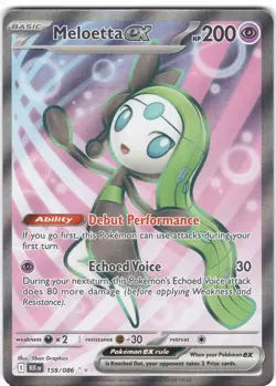 Meloetta ex 159/086 Ultra Rare Black Bolt Pokemon Holo NM - Image 1