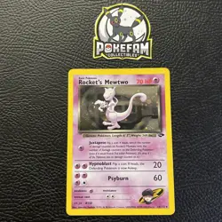 Rocket's Mewtwo - 14/132 - Pokemon Gym Challenge Unlimited Card MP With SWIRL - Image 1