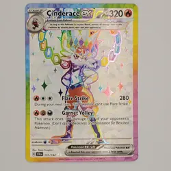 Cinderace EX Pokemon Stellar Crown 157/142 Ultra Rare Full Art Holo SV NM - Image 1