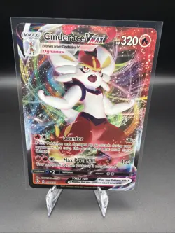 Pokemon TCG Cinderace VMAX Shining Fates Holo Ultra Rare Card 019/072 NM - Image 1