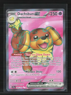 Pokemon 2024 Stellar Crown Dachsbun EX SR #160/142 - Image 1