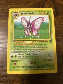 Venomoth 31/130 Near Mint Base Set 2 Rare Non Holo Vintage Pokemon TCG - Image 1