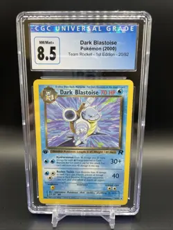 Dark Blastoise 1st Edition Team Rocket Non-Holo Rare 20/82 Pokemon CGC 8.5 - Image 1