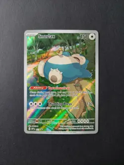 Pokemon TCG Snorlax 051 Illustration Rare Pokemon 151 Black Star Promo DAMAGED - Image 1