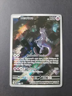 Pokemon TCG Mewtwo 052 Illustration Rare Pokemon 151 Black Star Promo LP SCRATCH - Image 1