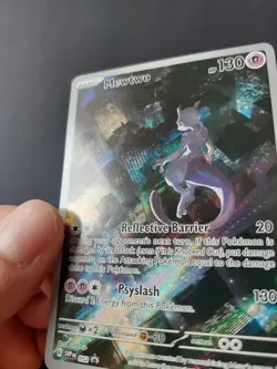 Pokemon TCG Mewtwo 052 Illustration Rare Pokemon 151 Black Star Promo LP SCRATCH - Image 2