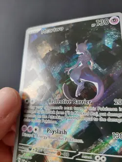 Pokemon TCG Mewtwo 052 Illustration Rare Pokemon 151 Black Star Promo LP SCRATCH - Image 3