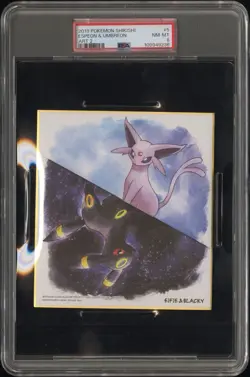 Umbreon Espeon Pokemon Center Card Japanese Shikishi Art Board Nintendo PSA 8 - Image 1