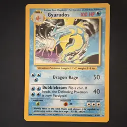 Pokemon Gyarados Base Set Holo Rare Card 6/102 100 HP English 1999 WOTC Vintage - Image 1