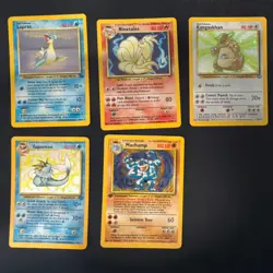 Pokemon Holo Rare Lot Lapras Ninetales Kangaskhan Vaporeon Machamp 1999 WOTC… - Image 1