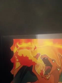 1999 TOPPS POKEMON #06 CHARIZARD EVOLUTION EMBOSSED DIE CUT Black Logo - Image 2