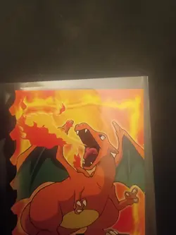 1999 TOPPS POKEMON #06 CHARIZARD EVOLUTION EMBOSSED DIE CUT Black Logo - Image 3