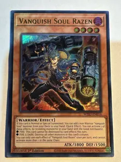 Vanquish Soul Razen WISU-EN016 Ultra Rare Yu-Gi-Oh Card 1st Edition New - Image 3