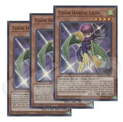 Yugioh Toon Harpie Lady x 3 - 1st Edition Ultra Rare NM - Free Holographic Card - Image 1