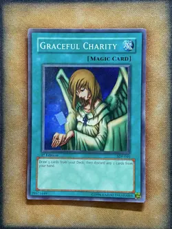 Yugioh Graceful Charity SDP-040 Super Rare 1st Ed LP - Image 1