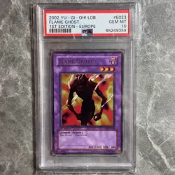 FLAME GHOST LOB-E023 1st Edition Rare PSA 10 GEM MINT YuGiOh Europe - Image 1