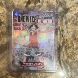 Bandai Namco One Piece CCG Monkey.D.Luffy US Voyage Promo Full Art Holo Card - Image 2