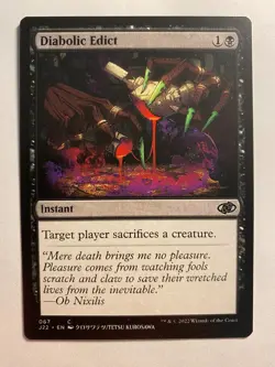 Diabolic Edict MTG Jumpstart 2022 NM Card Commander Magic Anime X1 Black Japan - Image 1