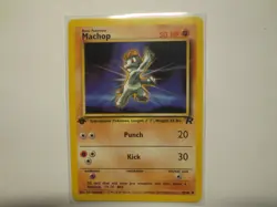 MACHOP FIRST EDITION # 59/82 NON HOLO POKEMON CARD - Image 1