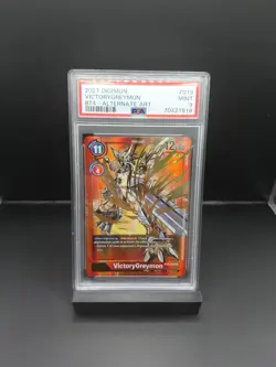2021 Digimon Card Game Great Legend VictoryGreymon BT4-019 Alt Art PSA 9 - Image 1