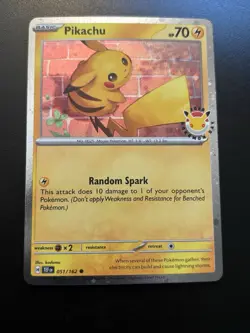 Pikachu 051/162 Pokemon Day 2026 Promo Stamped Holo Card - Image 1