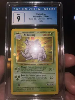 Pokemon TCG Nidoking Base Set Holo Unlimited Holo Rare Card 11/102 1999 CGC 9 - Image 1