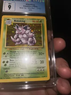 Pokemon TCG Nidoking Base Set Holo Unlimited Holo Rare Card 11/102 1999 CGC 9 - Image 2