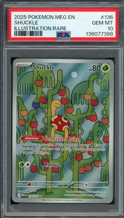 PSA 10 Shuckle (Illustration Rare) Mega Evolution 136/132 Pokemon Card B24 - Image 1