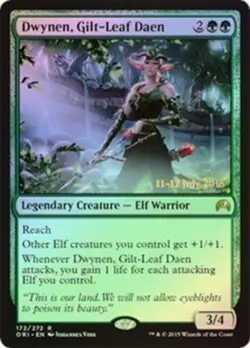 MTG Dwynen, Gilt-Leaf Daen - Foil - Prerelease Promo, Prerelease & Release Promo - Image 1