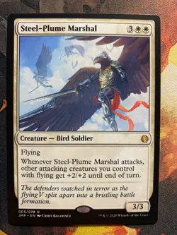 Steel Plume Marshal Magic The Gathering MTG Single X1 Card NM Jumpstart - Image 1