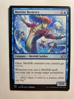 Merrow Reejerey MTG Jumpstart 2022 NM Card Commander Magic Anime X1 Merfolk Blue - Image 3