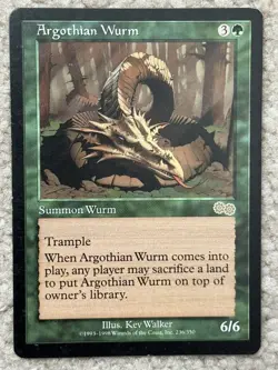 MTG Argothian Wurm URZA'S SAGA NM GREEN RARE Magic the Gathering - Image 1