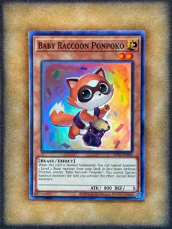 Yugioh Baby Raccoon Ponpoko OP22-EN005 Super Rare NM - Image 1