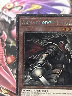 YuGiOh! Armageddon Knight RA03-EN002 Platinum Secret Rare - Near Mint - Image 2