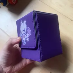 Purple Mewtwo Deck Box Pokemon Tcg Trading Card Game Magnetic Clasp - Image 2