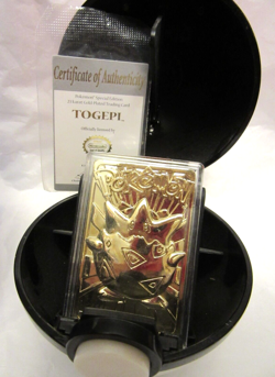 VTG Togepi Pokemon Gotta Catch em' All, 23k Gold Plated Trading Card in Box - Image 2